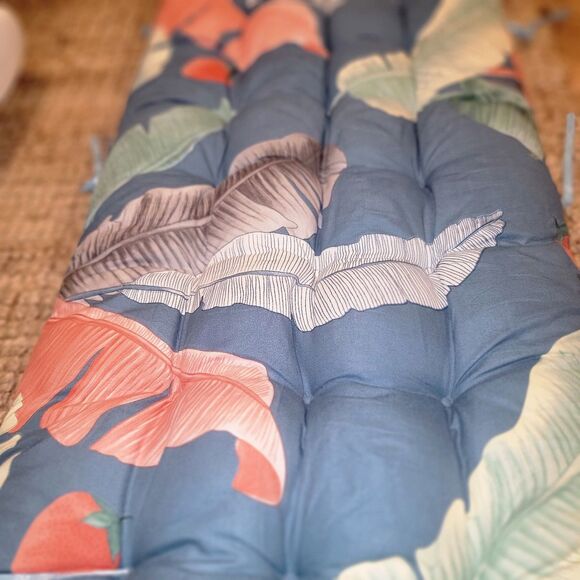 Tropic Floral Indoor/Outdoor Chaise Lounge Cushion with Ties & Top Wrap *Plush* - Picture 14 of 14